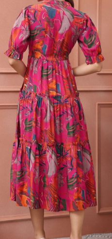 Women Floral Printed Fit & Flare Midi Dress - Image 2