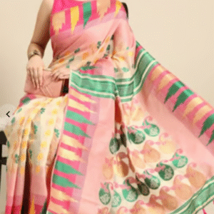 Floral Phulkari Cotton Jamdani Saree