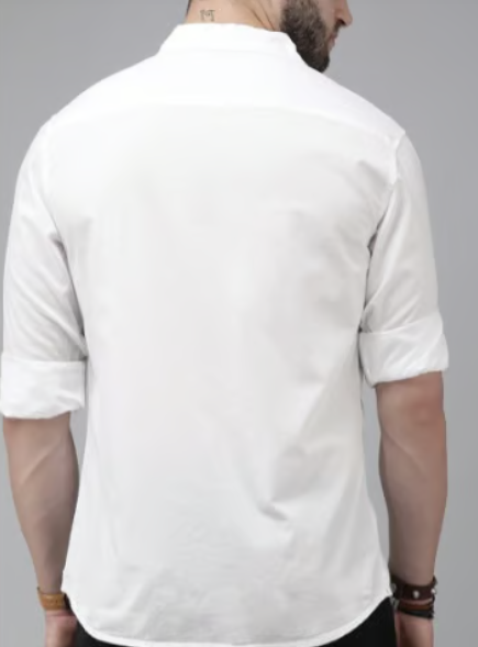 Men's White Casual Shirt - Image 4