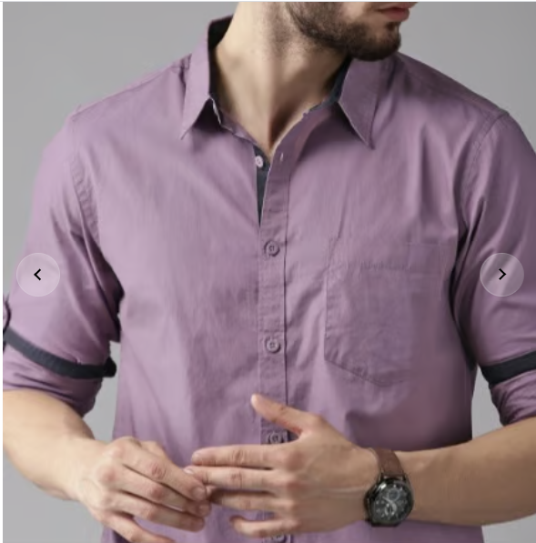 Men Purple Pure Cotton Solid Opaque Casual Shirt